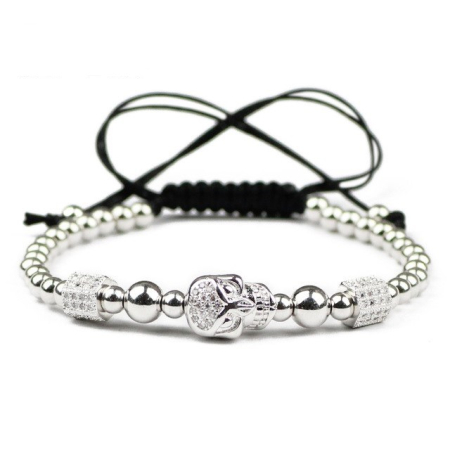 BRATARI LUXURY - Brooks  Skull Stainless Steel Zircon Charms