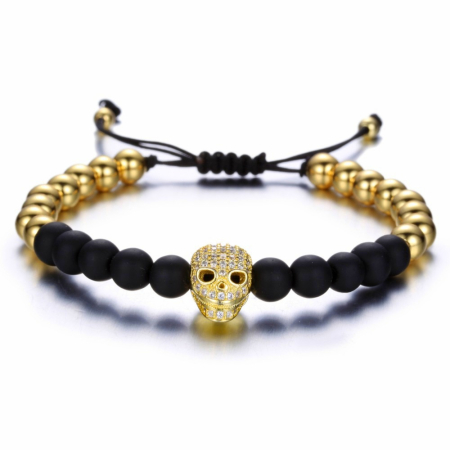 BRATARI LUXURY - Brooks Skull Zircon GOLD