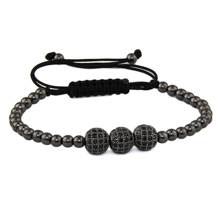 BRATARI LUXURY - Brooks Spherique Black Zircon Bracelet
