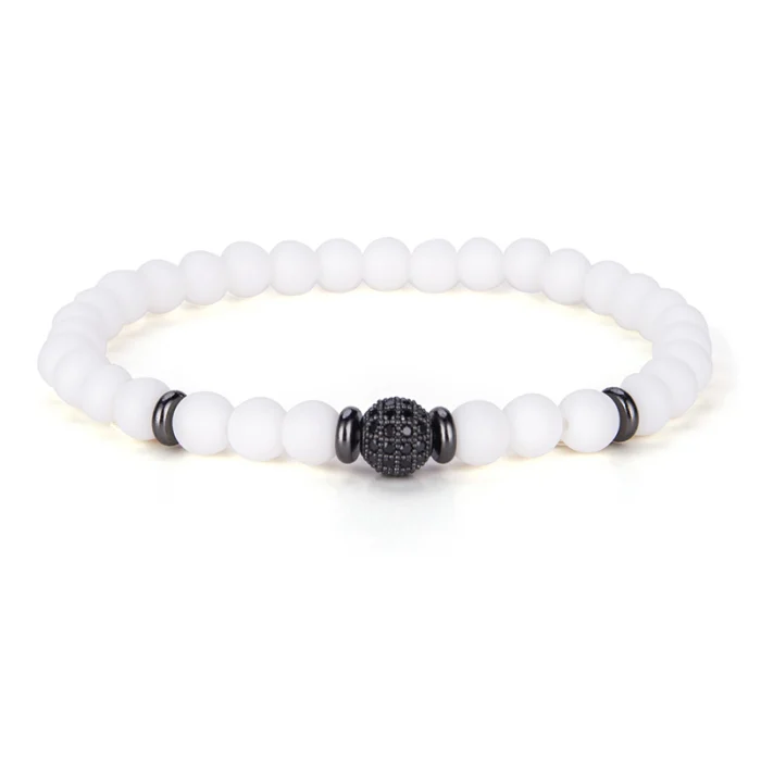 BRATARI PIETRE NATURALE - Brooks White Agate Summer Collection