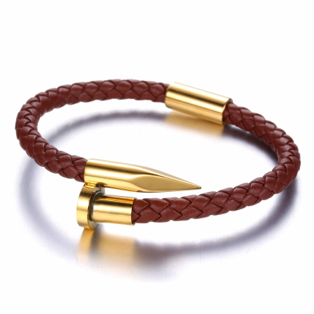 BRATARI PIELE - Brooks Women Gold Nail Bracelet 17 CM