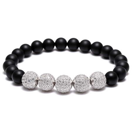 BRATARI PIETRE NATURALE - Brooks Women Silver Zirconia