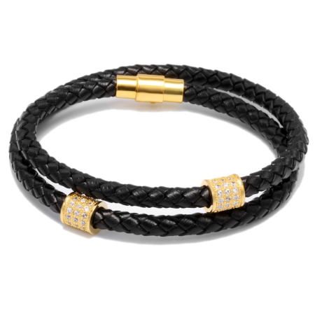 BRATARI PIELE - Brooks Zirconia Double Strap 17 CM