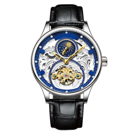 CEASURI BROOKS - Ceas Brooks Automatic Moonphase Blue Craft Face
