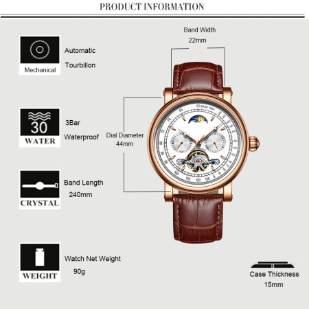 Ceas Brooks Automatic Rose Gold Moonphase Master Machine [3]