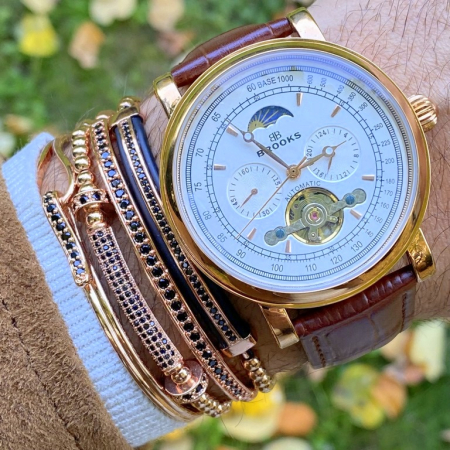 Ceas Brooks Automatic Rose Gold Moonphase Master Machine [1]