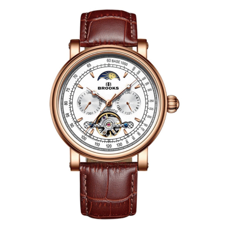CEASURI BROOKS - Ceas Brooks Automatic Rose Gold Moonphase Master Machine