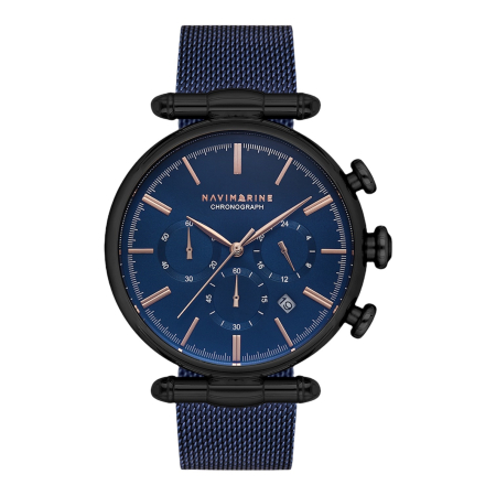 CEASURI BROOKS - Ceas Brooks Navimarine Black Chrono Luxury Bregaux