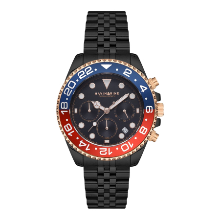 CEASURI BROOKS - Ceas Brooks Navimarine Black Masterpiece Chrono