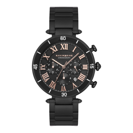 CEASURI BROOKS - Ceas Brooks Navimarine Luxury RoseBlack Monaco