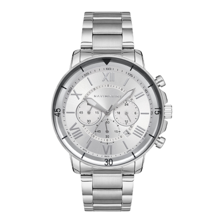 CEASURI BROOKS - Ceas Brooks Navimarine Silver Face Chronomat