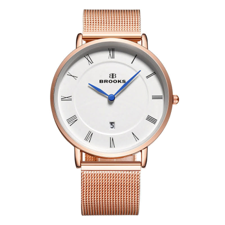 CEASURI DAMA - Ceas Brooks Rose Gold Just Date Mesh