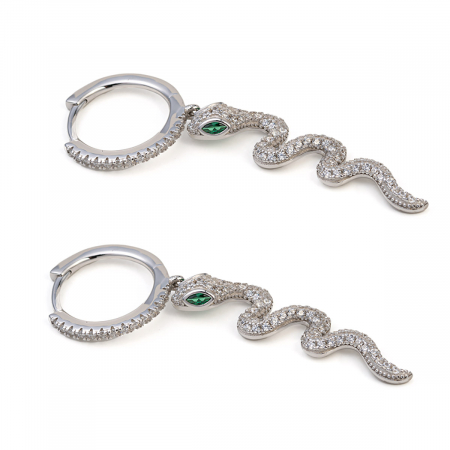 CERCEI ARGINT - Cercei Dama Argint 925 Snake Diamonds