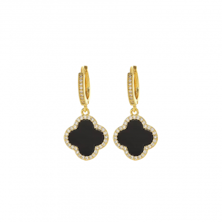 BRATARI CRISTALE - Cercei Dama Gold Black Alhambra
