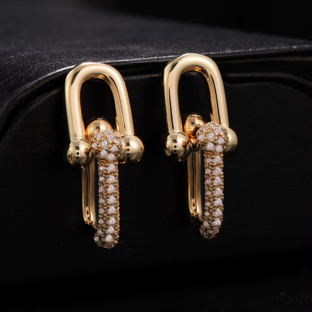 Cercei Dama Gold Diamond T-Design [1]