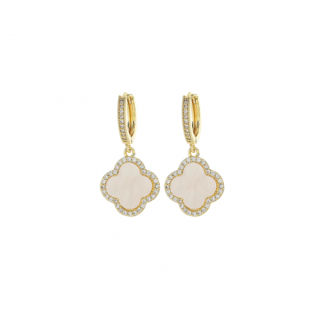 BRATARI CRISTALE - Cercei Dama Gold White Alhambra