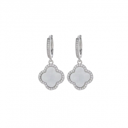 BRATARI CRISTALE - Cercei Dama Silver White Alhambra