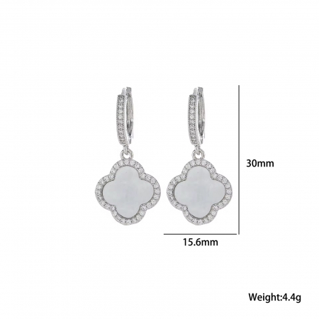 Cercei Dama Silver White Alhambra [1]