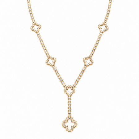 BIJUTERII DAMA - Colier Dama Alhambra Gold Full Diamonds