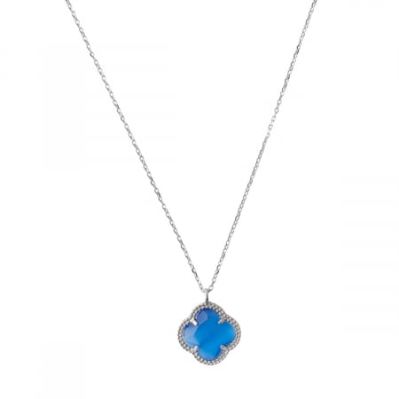 COLIERE ARGINT - Colier Dama Argint 925 Blue Clover
