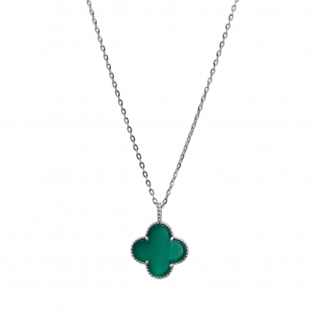 COLIERE ARGINT - Colier Dama Argint 925 Green Clover