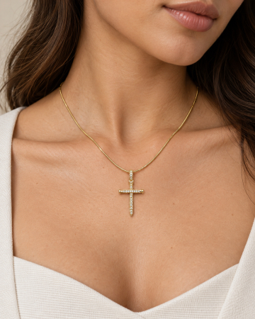Colier Dama Gold 14K Cruce Cui [1]
