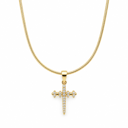 Colier Dama Gold 14K Cruce Cui [1]