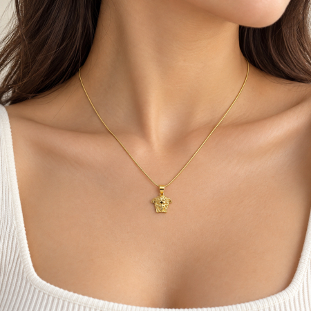 BIJUTERII DAMA - Colier Dama Gold 14K Cruce Medusa