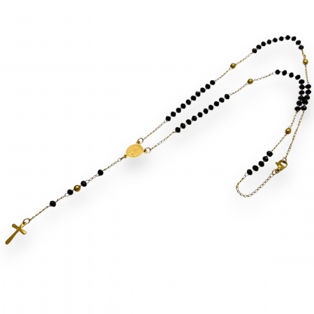 COLIERE INOX - Colier Dama GoldBlack Rosario