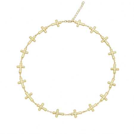 COLIERE INOX - Colier  Dama Rosary Gold Multicross