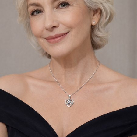 Colier Pentru Bunica Pandantiv Cristale Cu Mesaj De La Nepoata [1]