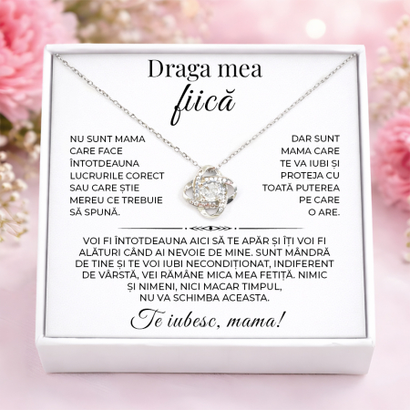CADOURI FIICA - Colier Pentru Fiica Pandantiv Cristale Cu Mesaj De La Mama