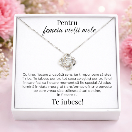 CADOURI IUBITA - Colier Pentru Iubita Pandantiv Cristale Cu Mesaj