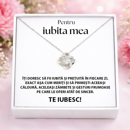 CADOURI IUBITA - Colier Pentru Iubita Pandantiv Cristale Cu Mesaj