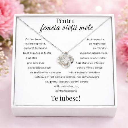 CADOURI IUBITA - Colier Pentru Iubita Pandantiv Cristale Cu Mesaj