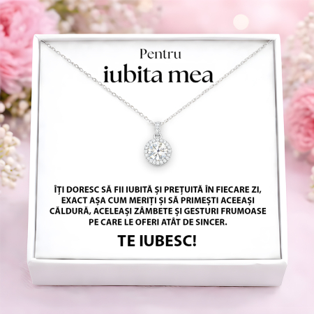 CADOURI IUBITA - Colier Pentru Iubita Pandantiv Cristale Cu Mesaj