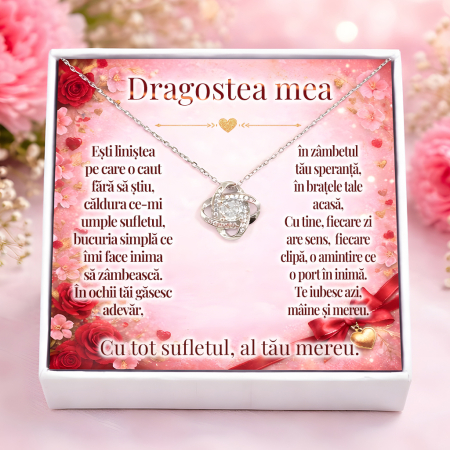 CADOURI IUBITA - Colier Pentru Iubita Pandantiv Cristale Cu Mesaj