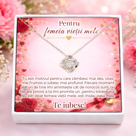 CADOURI IUBITA - Colier Pentru Iubita Pandantiv Cristale Cu Mesaj