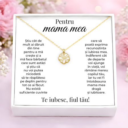 CADOURI MAMA - Colier Pentru Mama Pandantiv Cristale Cu Mesaj De La Fiu