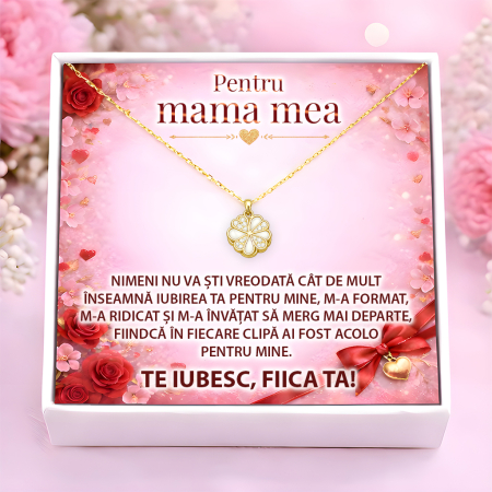 CADOURI MAMA - Colier Pentru Mama Pandantiv Cristale Cu Mesaj De La Fiica