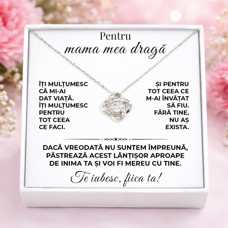 CADOURI MAMA - Colier Pentru Mama Ta Pandantiv Cristale Cu Mesaj De la Fiica