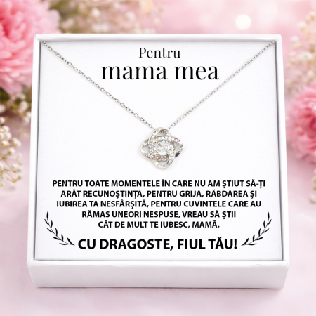 CADOURI MAMA - Colier Pentru Mama Ta Pandantiv Cristale Cu Mesaj De La Fiu