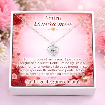 CADOURI SOACRA - Colier Pentru Soacra Pandantiv Cristale Cu Mesaj De La Ginere