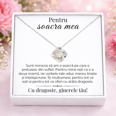 CADOURI SOACRA - Colier Pentru Soacra Pandantiv Cristale Cu Mesaj De La Ginere