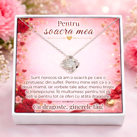 CADOURI SOACRA - Colier Pentru Soacra Pandantiv Cristale Cu Mesaj De La Ginere