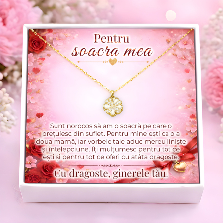 CADOURI SOACRA - Colier Pentru Soacra Pandantiv Cristale Cu Mesaj De La Ginere