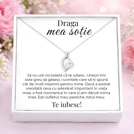 CADOURI SOTIE - Colier Pentru Sotie Pandantiv Cristale Cu Mesaj
