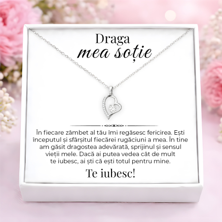 CADOURI SOTIE - Colier Pentru Sotie Pandantiv Cristale Cu Mesaj