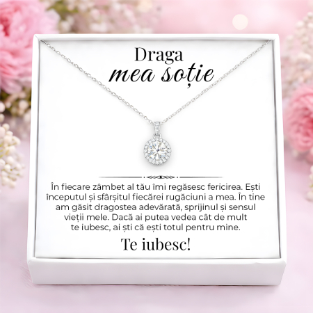 CADOURI SOTIE - Colier Pentru Sotie Pandantiv Cristale Cu Mesaj