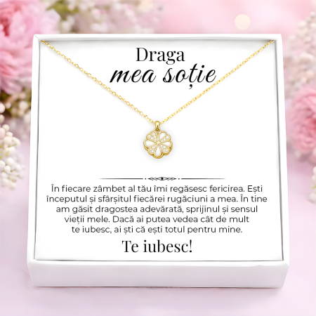 CADOURI SOTIE - Colier Pentru Sotie Pandantiv Cristale Cu Mesaj